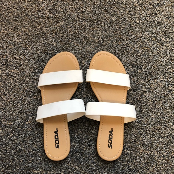 White and Tan Sandals - Picture 2 of 3